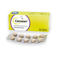 Boehringer Ingelheim Canosan Katze Kautabletten 30 Verpackung und Blister
