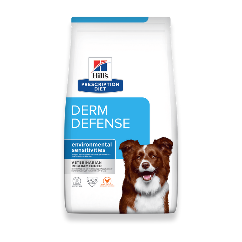 Hill's PRESCRIPTION DIET Derm Defense Trockenfutter für Hunde mit Huhn bei umweltbedingten Allergien