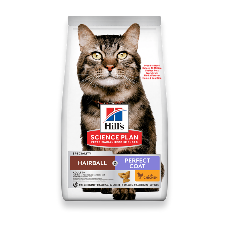 Hills Science Plan Hairball & Perfect Coat Adult Trockenfutter für Katzen