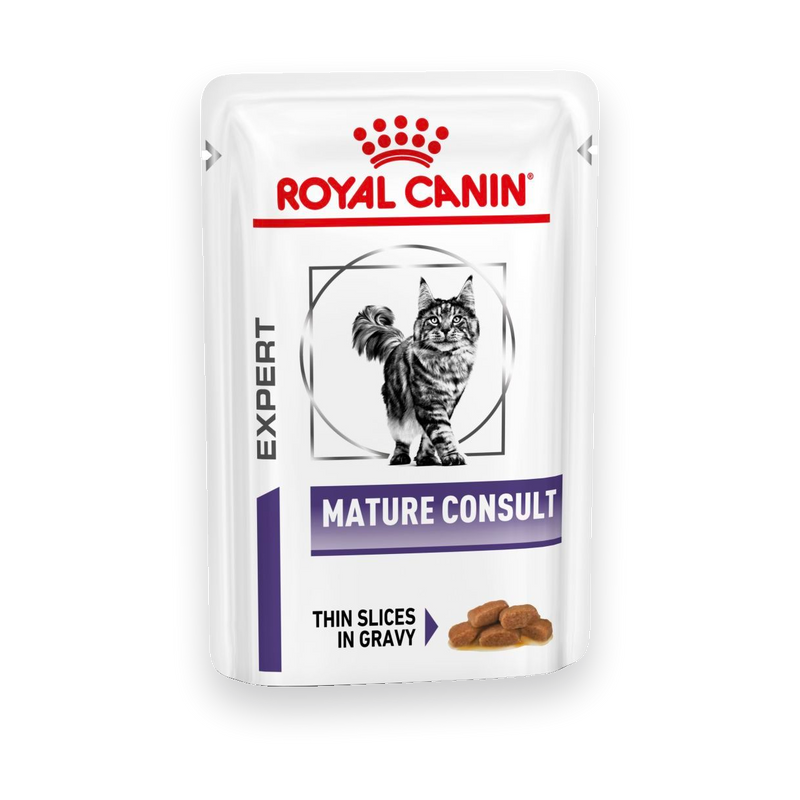 Royal Canin Mature Consult Feine Stückchen in Soße Frischebeutel für Katzen