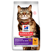 Hills Science Plan Feline Adult Sensitive Stomach & Skin Trockenfutter mit Huhn