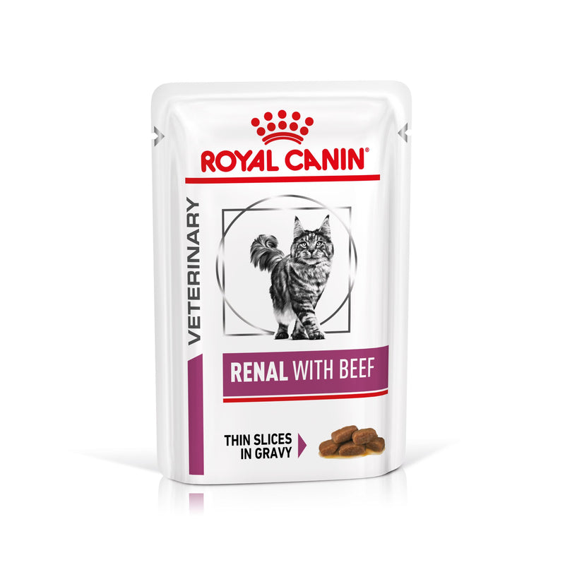 Royal Canin Renal Rind Feine Stückchen in Soße Frischebeutel für Katzen