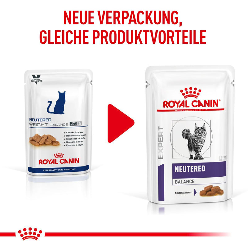Royal Canin Cat Neutered Balance Feine Stückchen in Soße Frischebeutel für Katzen