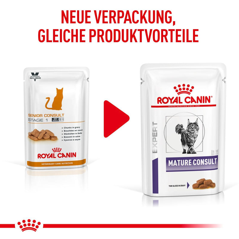 Royal Canin Mature Consult Feine Stückchen in Soße Frischebeutel für Katzen