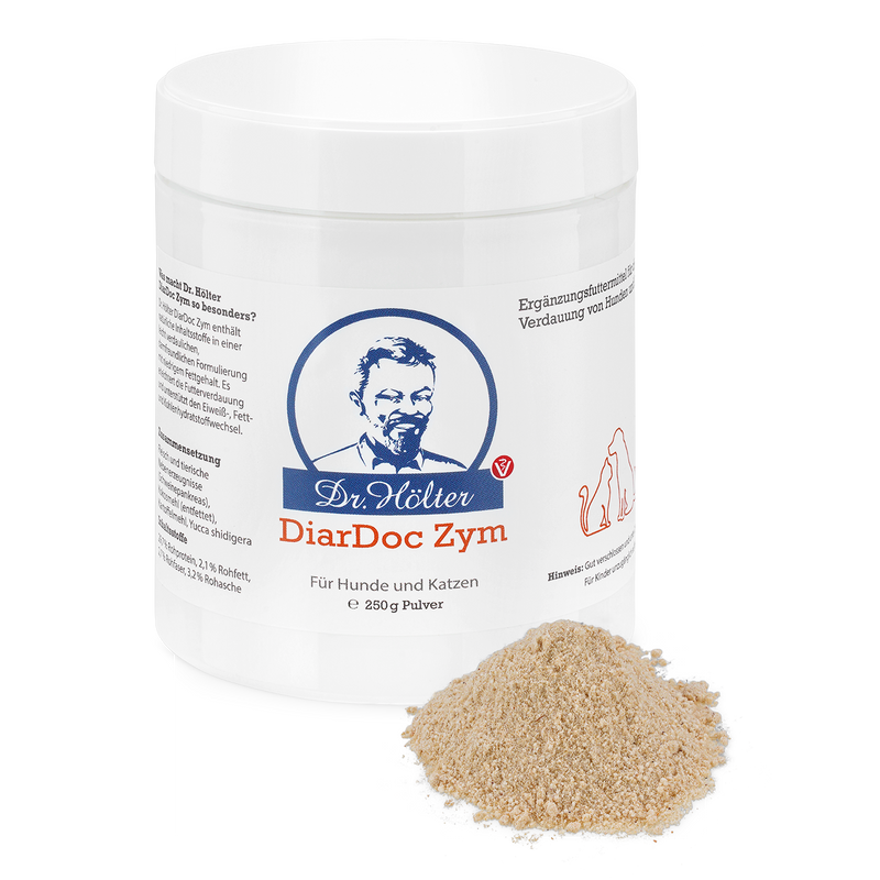 Verdauungsenzyme für Hund und Katze von Tierarzt Dr. Hölter DiarDoc Zym Hund und Katze 250g Pulver