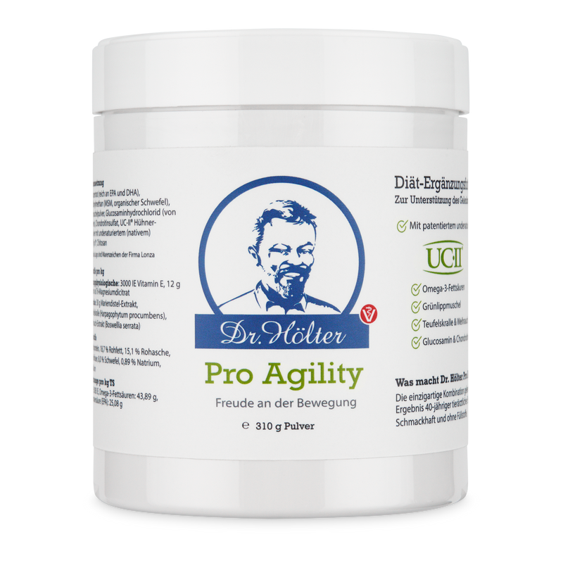 Gelenkpulver für Hunde Dr Hoelter Pro Agility 310g mit UC-II Pulver